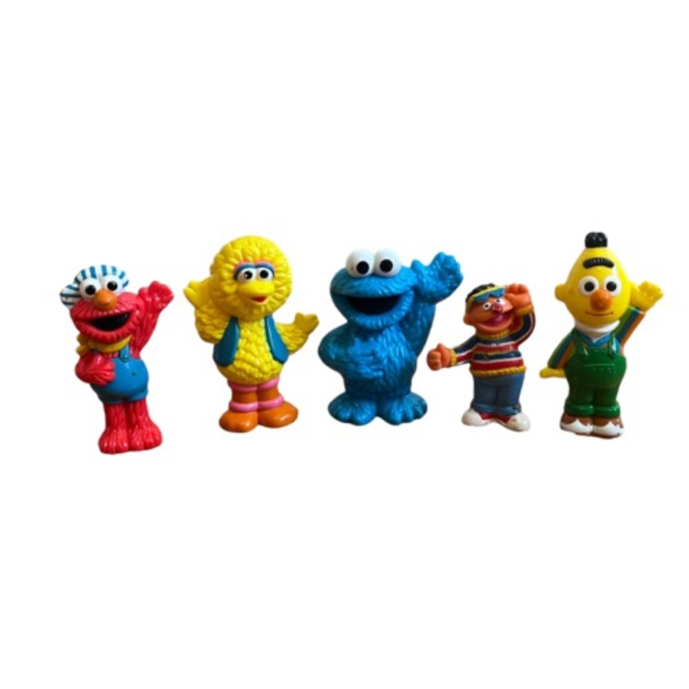 Vintage Sesame Street Figures Big Bird Cookie Monster Elmo Bert &‎ Ernie Toys